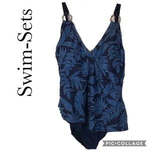 Swim-Sets one piece swim suit bamboo ring straps